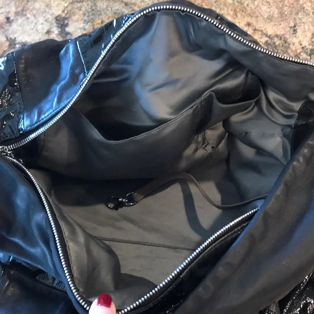 CHANEL Black Quilted Hobo Bag with Chain Detail - Picture 6 of 9